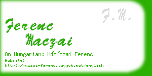 ferenc maczai business card